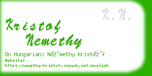 kristof nemethy business card